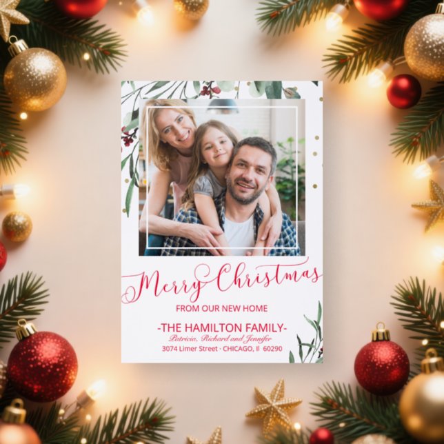 Merry Christmas New Home Moving Announcement Photo (Insitu)