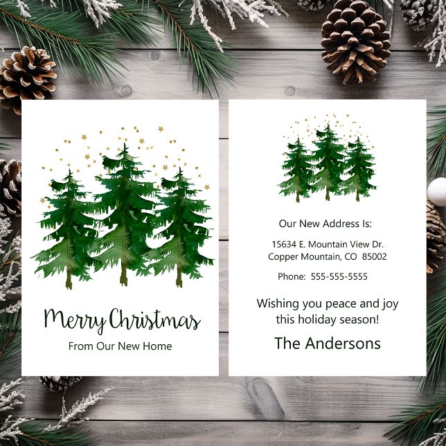 Merry Christmas New Home Pine Trees Announcement (Creator Uploaded)