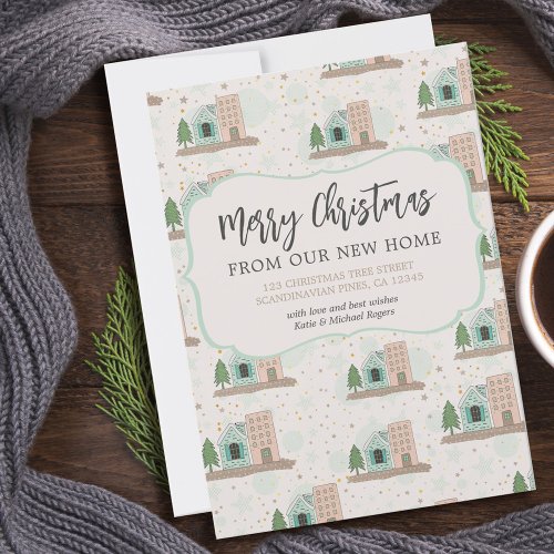 Merry Christmas New Home Town Apartment Moving Announcement