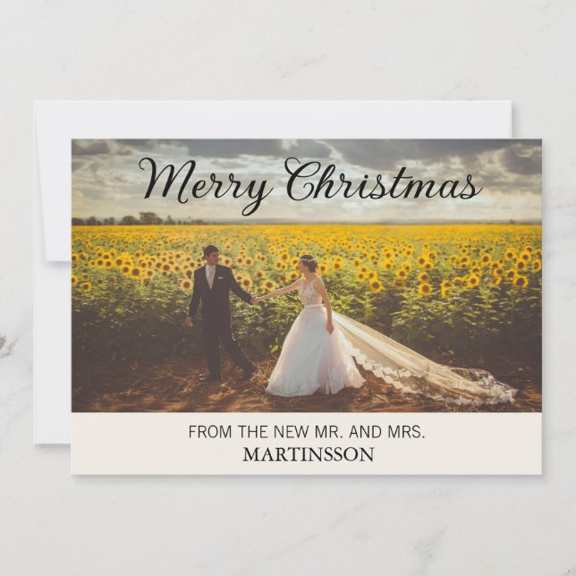 Merry Christmas New Mr. Mrs. Photo Holiday  (Front)