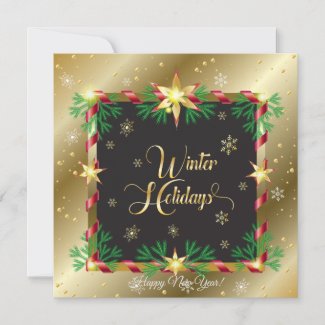Merry Christmas & New Year! 2020 Gold Luxury Holiday Card