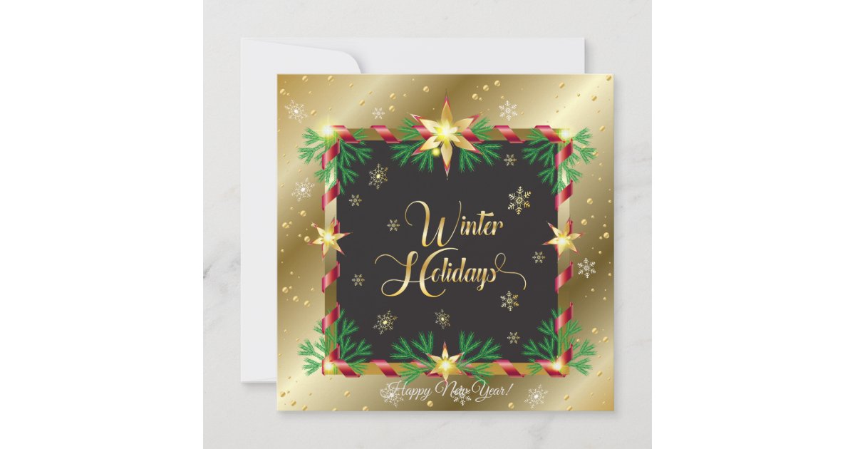Merry Christmas & New Year! 2021 Gold Luxury Holiday Card | Zazzle.com
