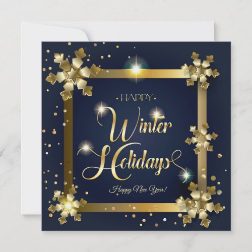 Merry Christmas  New Year 2024 Gold Luxury Holiday Card