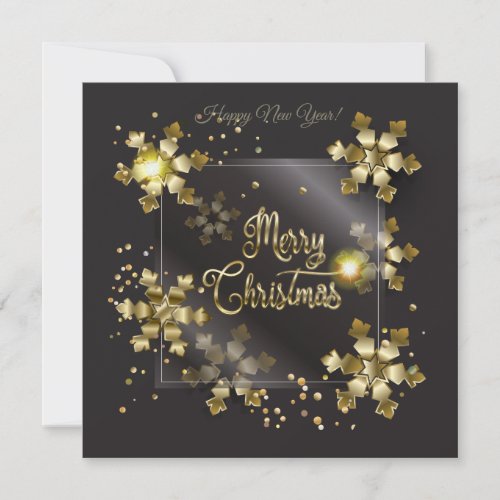 Merry Christmas  New Year 2024 Gold Luxury Holiday Card