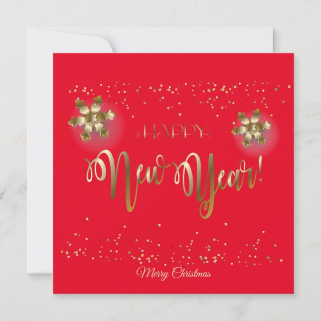 Merry Christmas & New Year! 20XX Gold Luxury Holiday Card (Front)