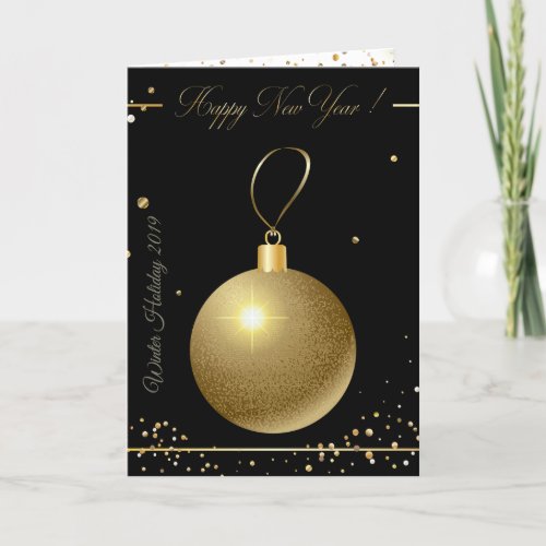 Merry Christmas  New Year 20XX Gold Luxury Holiday Card