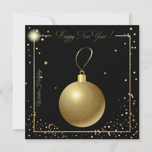 Merry Christmas  New Year 20XX Gold Luxury Holiday Card