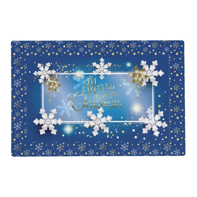 Merry Christmas & New Year! 20XX Gold Luxury Placemat (Front)