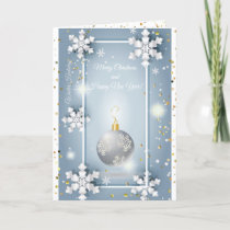 Merry Christmas & New Year! 20XX Silver Luxury Holiday Card