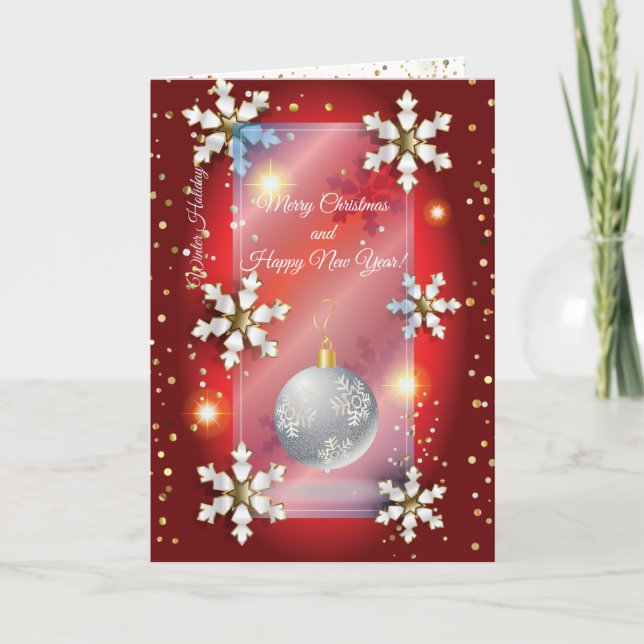 Merry Christmas & New Year! 20XX Silver Luxury Red Card (Front)