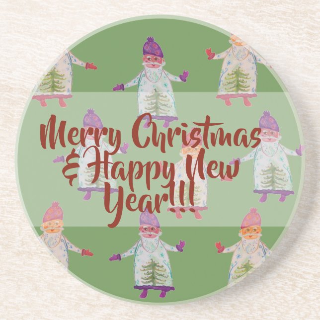 Merry Christmas New Year Coasters (Front)