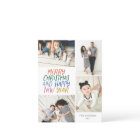 Merry Christmas New Year Colorful 4 Photo Collage