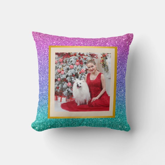 Merry Christmas & New Year gift background pattern Throw Pillow (Front)