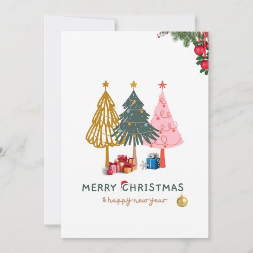 Merry Christmas  New Year Greeting Card