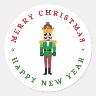 Merry Christmas New Year Nutcracker Sticker