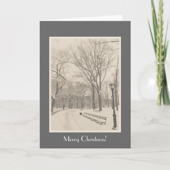 Merry Christmas - New York Central Park Holiday Card (Front)
