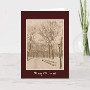 Merry Christmas - New York Central Park Snow Holiday Card