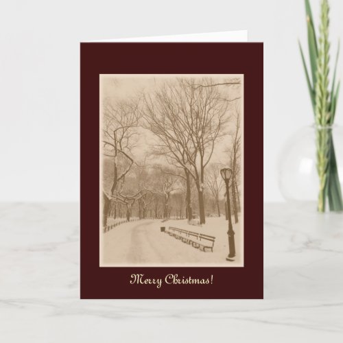 Merry Christmas _ New York Central Park Snow Holiday Card