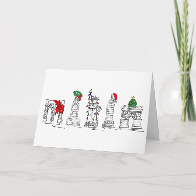 Merry Christmas New York City NYC Xmas Holiday Card (Front)