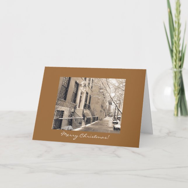 Merry Christmas - New York City Winter Snow Holiday Card (Front)