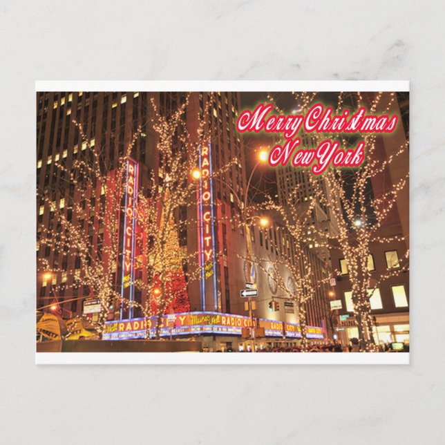 Merry Christmas New York Holiday Postcard (Front)