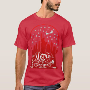 Merry christmas new york skyline in snow globe sno T-Shirt