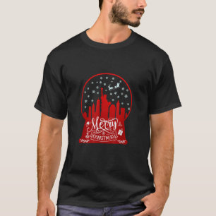 Merry christmas new york skyline in snow globe sno T-Shirt