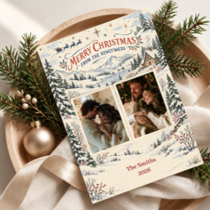 Merry Christmas Newlyweds 2 Photo Holiday Card