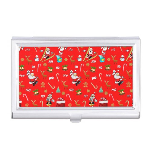 Merry Christmas Nice Naughty 25 December Christmas Business Card Case