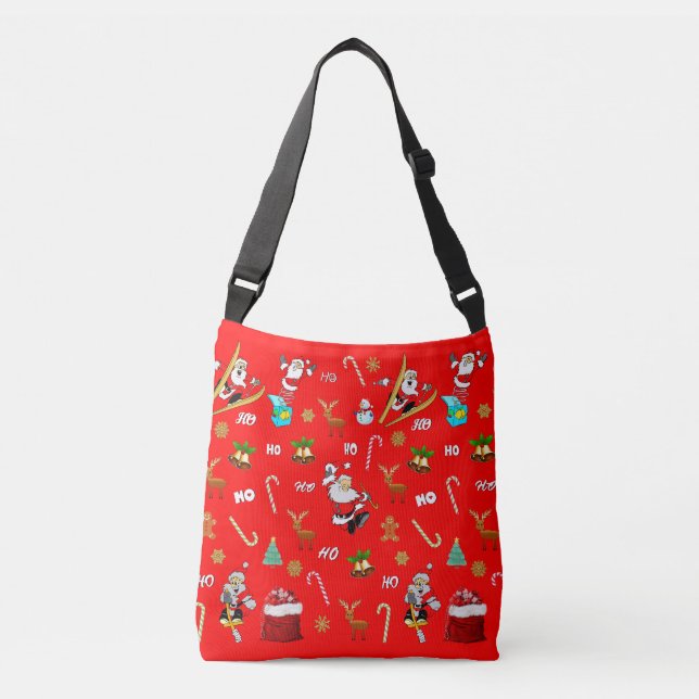Merry Christmas Nice Naughty 25 December Christmas Crossbody Bag (Front)