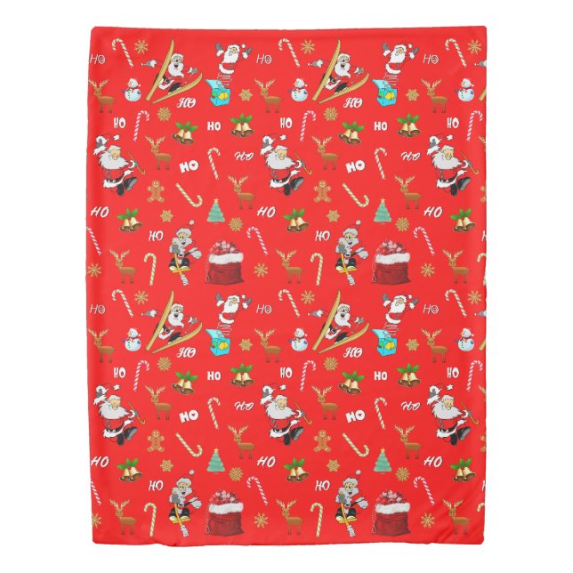 Merry Christmas Nice Naughty 25 December Christmas Duvet Cover (Front)