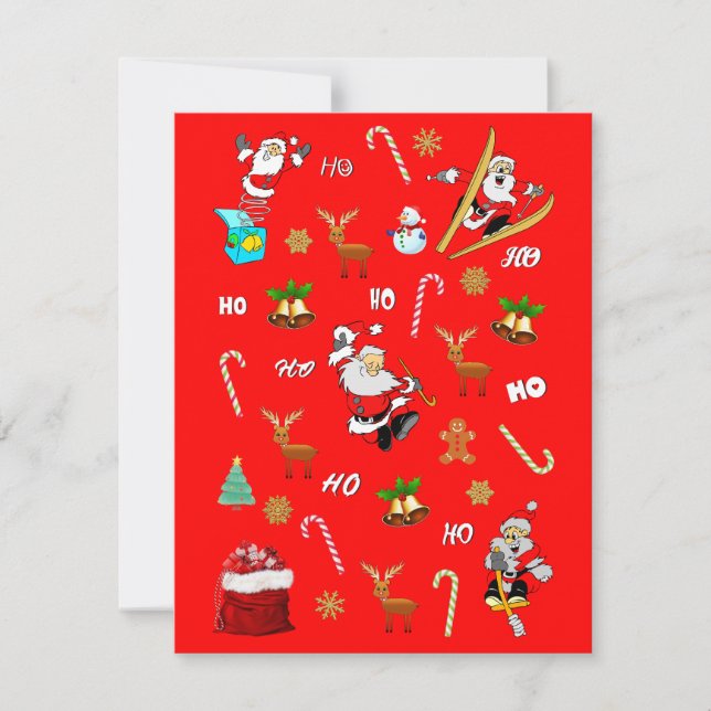Merry Christmas Nice Naughty 25 December Christmas Note Card (Front)