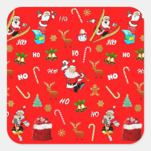 Merry Christmas Nice Naughty 25 December Christmas Square Sticker