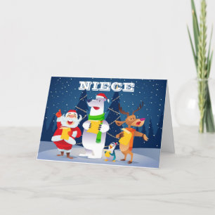 **MERRY CHRISTMAS NIECE** CAROLING FOR YOU! HOLIDAY CARD