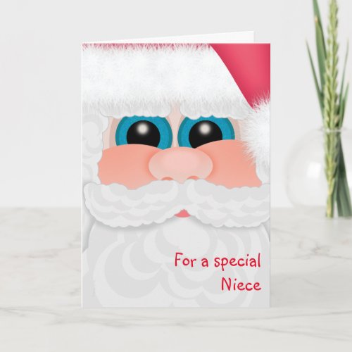 Merry Christmas Niece Sweet Santa Holiday Card