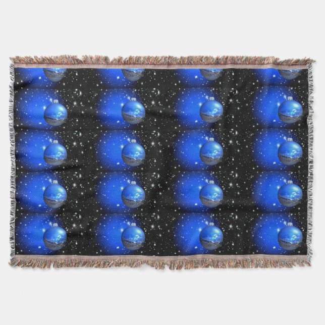 merry christmas night sky throw blanket (Front)