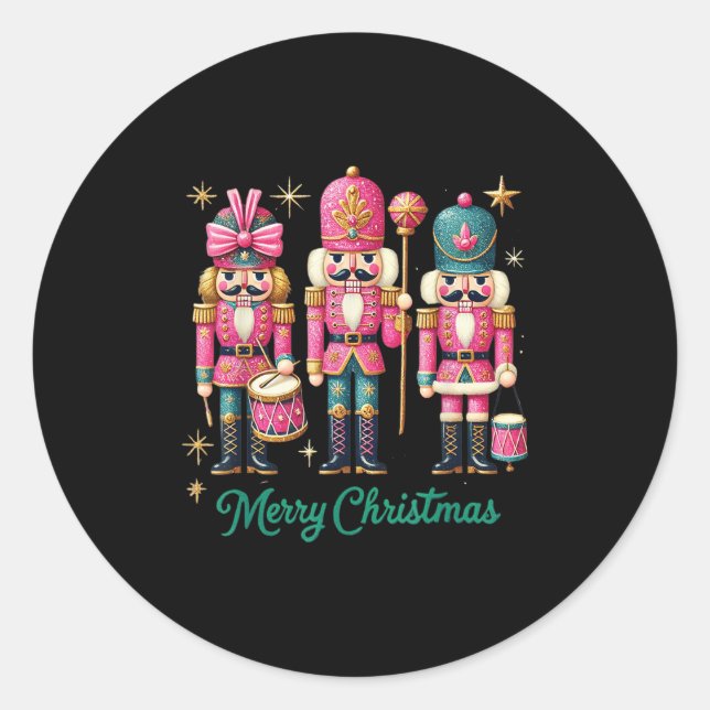 Merry Christmas Nk Nutcracker Fantasy  Classic Round Sticker (Front)