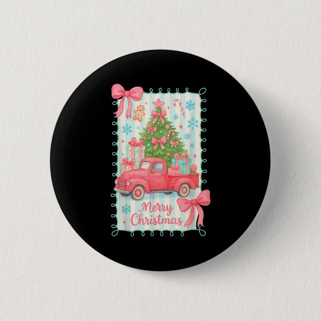 Merry Christmas Nk Truck Family Matching Pajamas G Button (Front)