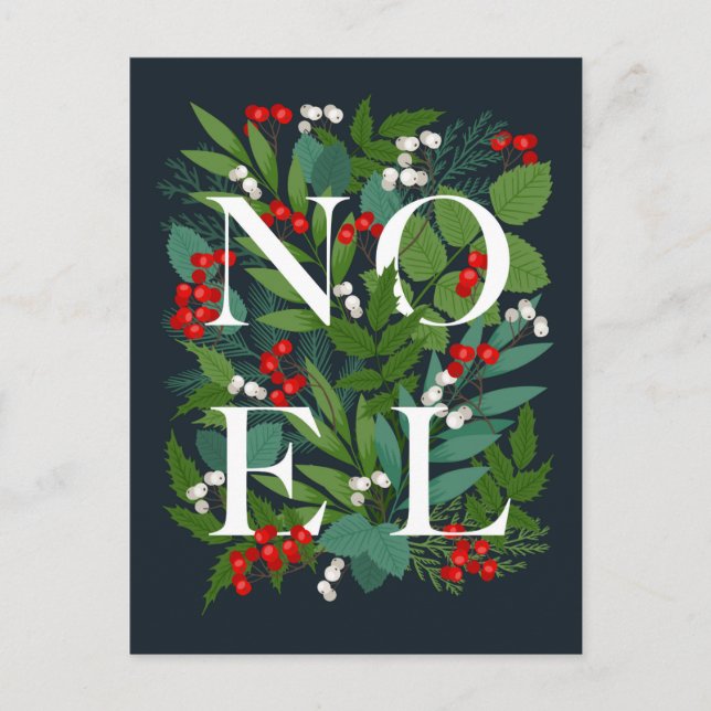 Merry Christmas NOEL Corporate Greeting Holiday Postcard (Front)