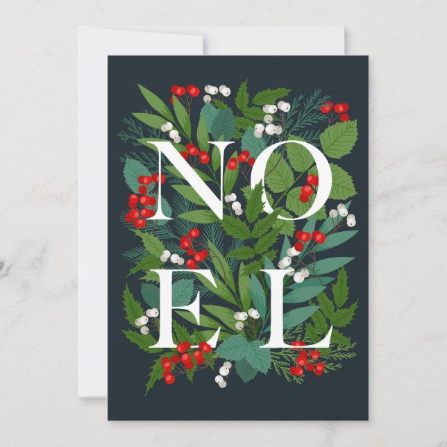 Merry Christmas NOEL Rustic Corporate Greeting  Holiday Card (Front)
