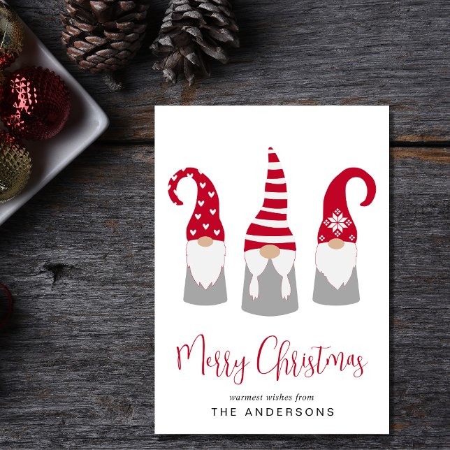 Merry Christmas Nordic Gnomes Holiday Card (Spread the love and joy of the season with your friends and family near and far)