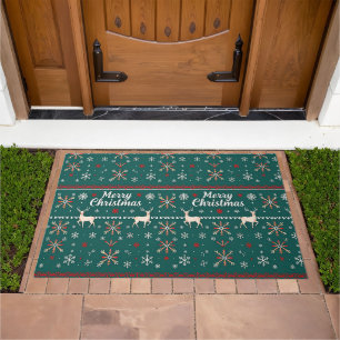 Merry Christmas nordic pattern Doormat