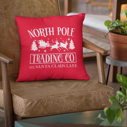  MERRY CHRISTMAS  North Pole Trading Company Throw Pillow