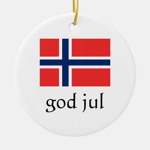 Merry Christmas Norwegian Ornament