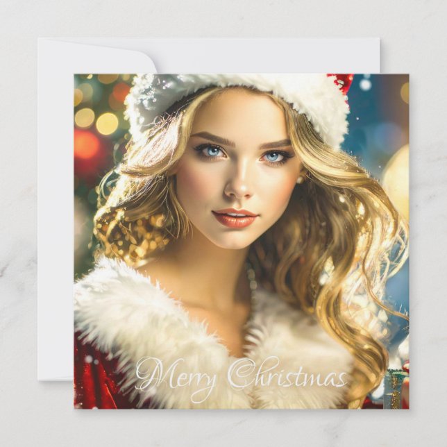 Merry Christmas - Nostalgic Christmas Holiday Card (Front)