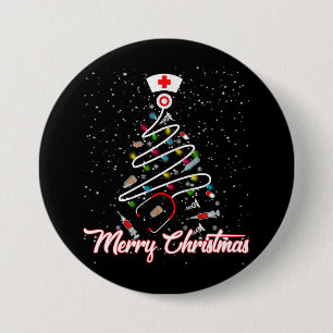 Merry Christmas Nurse Funny PICU Nurse Christmas Button
