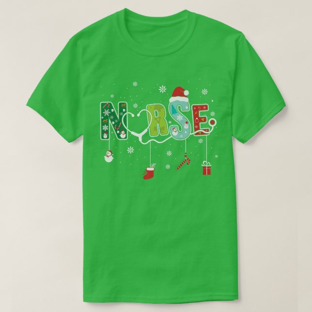 Merry Christmas Nurse Life Stethoscope Christmas X T-Shirt (Design Front)