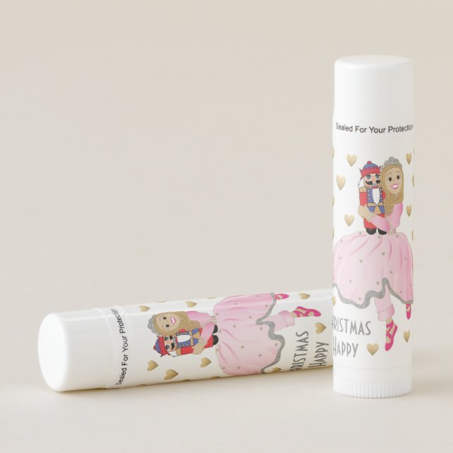 Merry Christmas Nutcracker Ballerina Clara Lip Balm (Front)