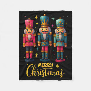Merry Christmas Nutcracker Ballet Dance Women Kids Fleece Blanket