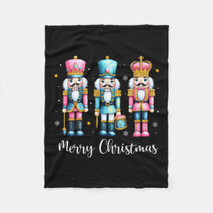 Merry Christmas Nutcracker Ballet Festive Xmas Men Fleece Blanket